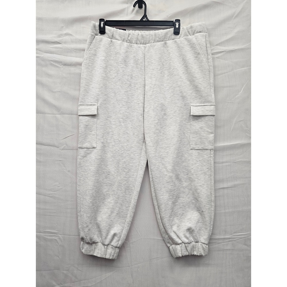 Express Womens Cargo Jogger Pants Grey Poly Blend Athletic Casual Size XL